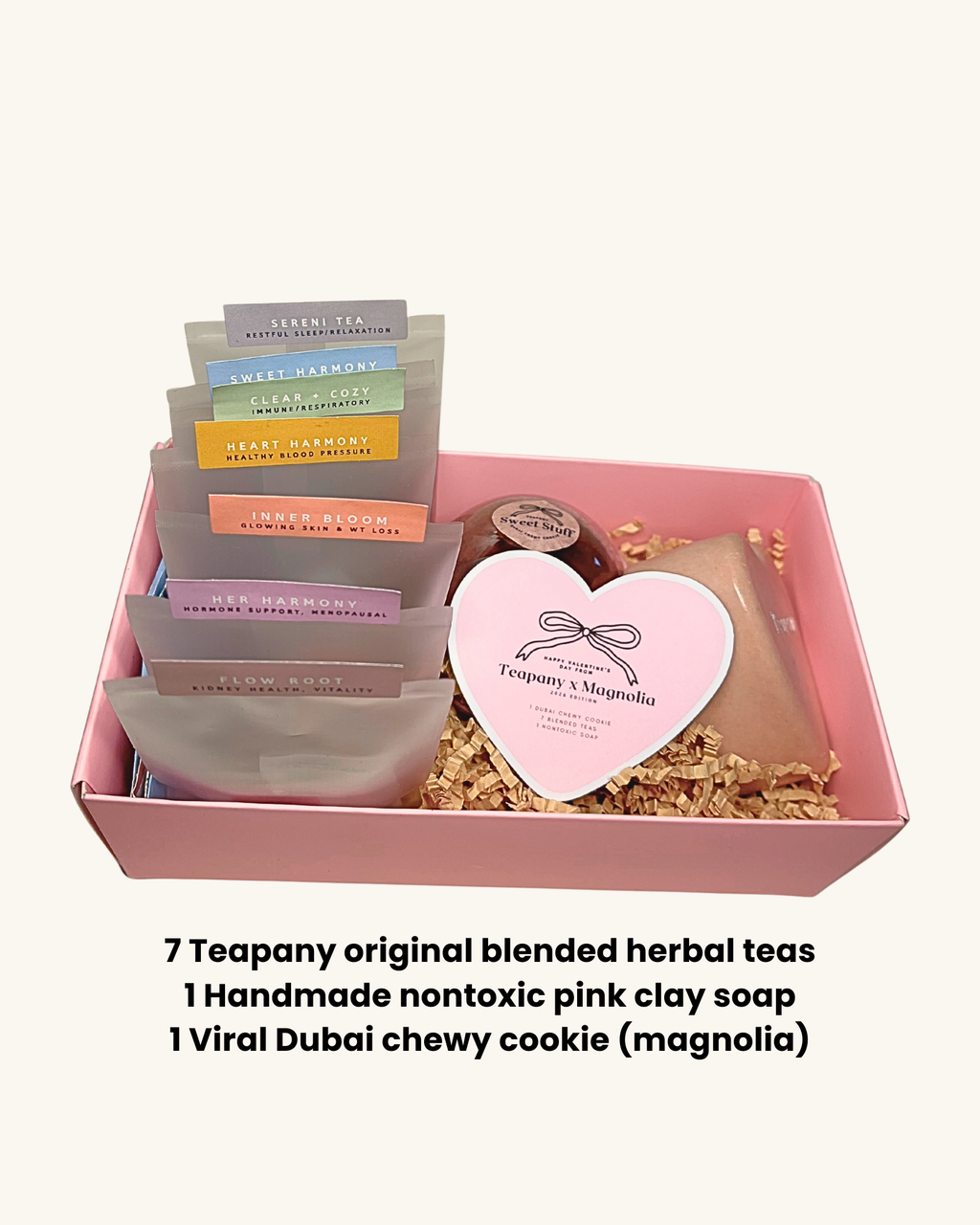 Teapany Pink Soap + Dubai Chewy Cookie Gift Set