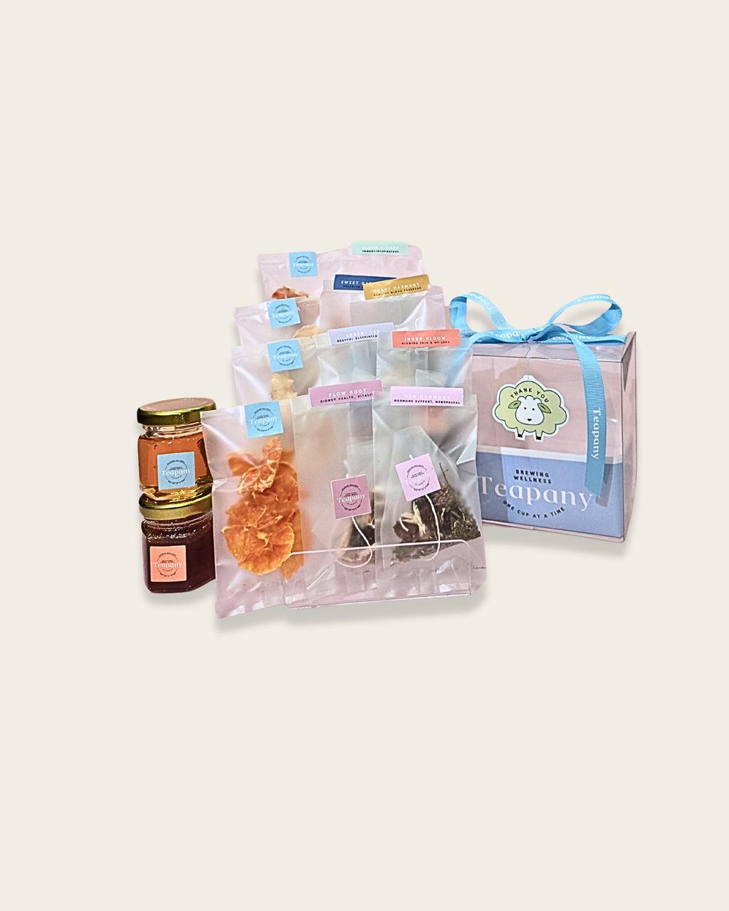 Tea Sampler + Honey + Fruits Custom Gift Set