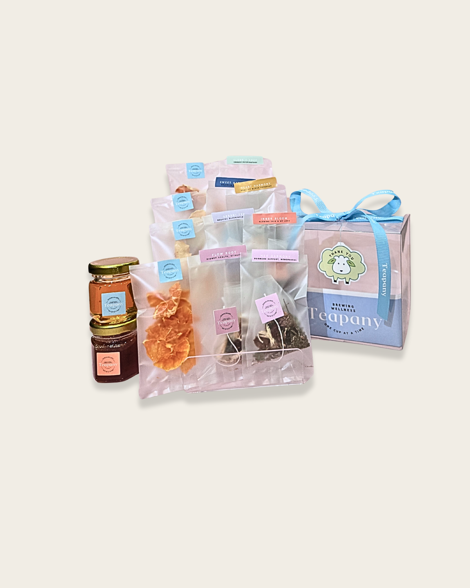 Tea Sampler + Honey + Fruits Custom Gift Set